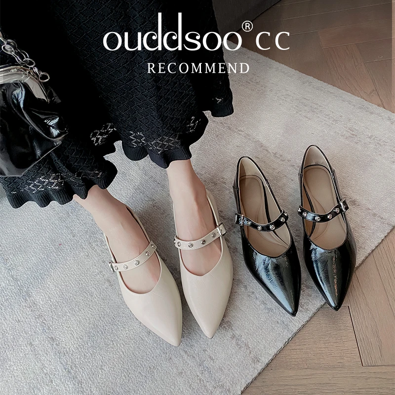 

Ods lady Work Spring Summer Elegant Fashion Women Pumps Office Ladies Party Wedding Genuine Leather Low Heels Shoes WomanSize
