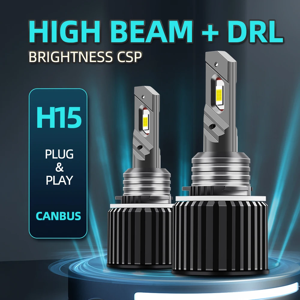 

H15 LED Headlight High Beam DRL Daytime Running Light Bulbs For Audi A3 A5 A6 Q7 VW Golf Tiguan Mercedes Benz Skoda Ford Mazda 3