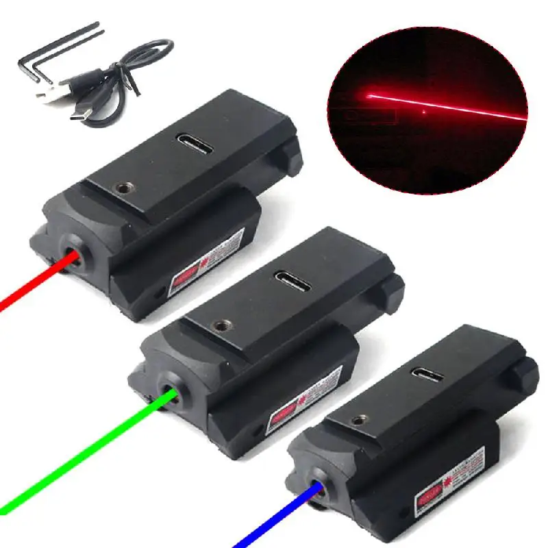 Sight Laser Tactical Red Dot Scope Long-Range Laser Emitter Rechargeable Optical Instrument 20mm Guide Rail Installation Univers