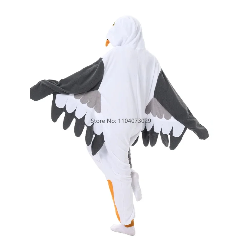 Onesishow animal Kigurumi pyjamas Halloween onesie adult seagull Crow cartoon pajama cosplay party women men homewear XXL