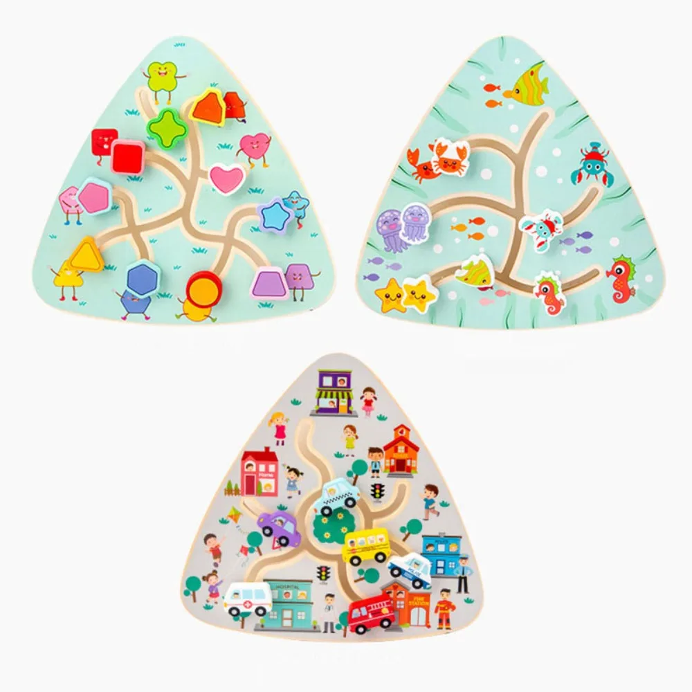 Labirinto per bambini in legno Tavola da passeggio Educazione precoce Montessori Tavole per labirinto Montessori Portatile multiuso