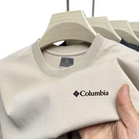 Camiseta Columbia Original para Hombre, Manga Corta, Cuello Redondo, Logotipo Clásico, Transpirable, 100% Algodón, Estilo Casual