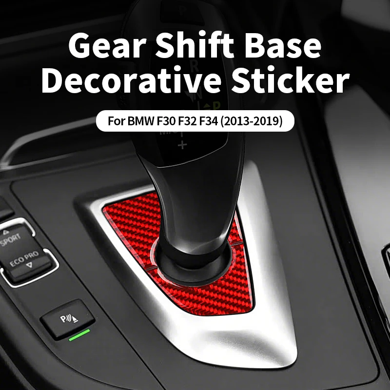 For BMW F30 F32 F34 2013-2019 Carbon Fiber Interior Car Gear Lever Base Panel Trim Frame Cover Decoration Stickers Accessories
