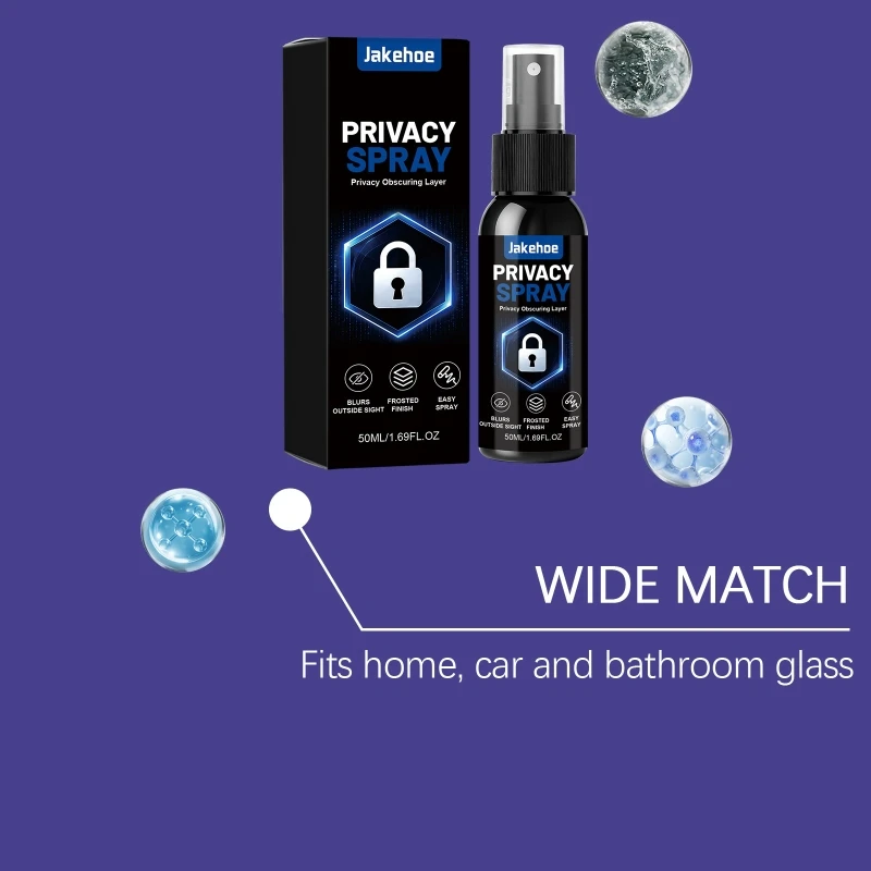 Frosted Finish Privacy Coating Sprays for Car Glass Privacy and Home Glass Use, Easy Pump Bottle Formula, 50 Travel Bottle