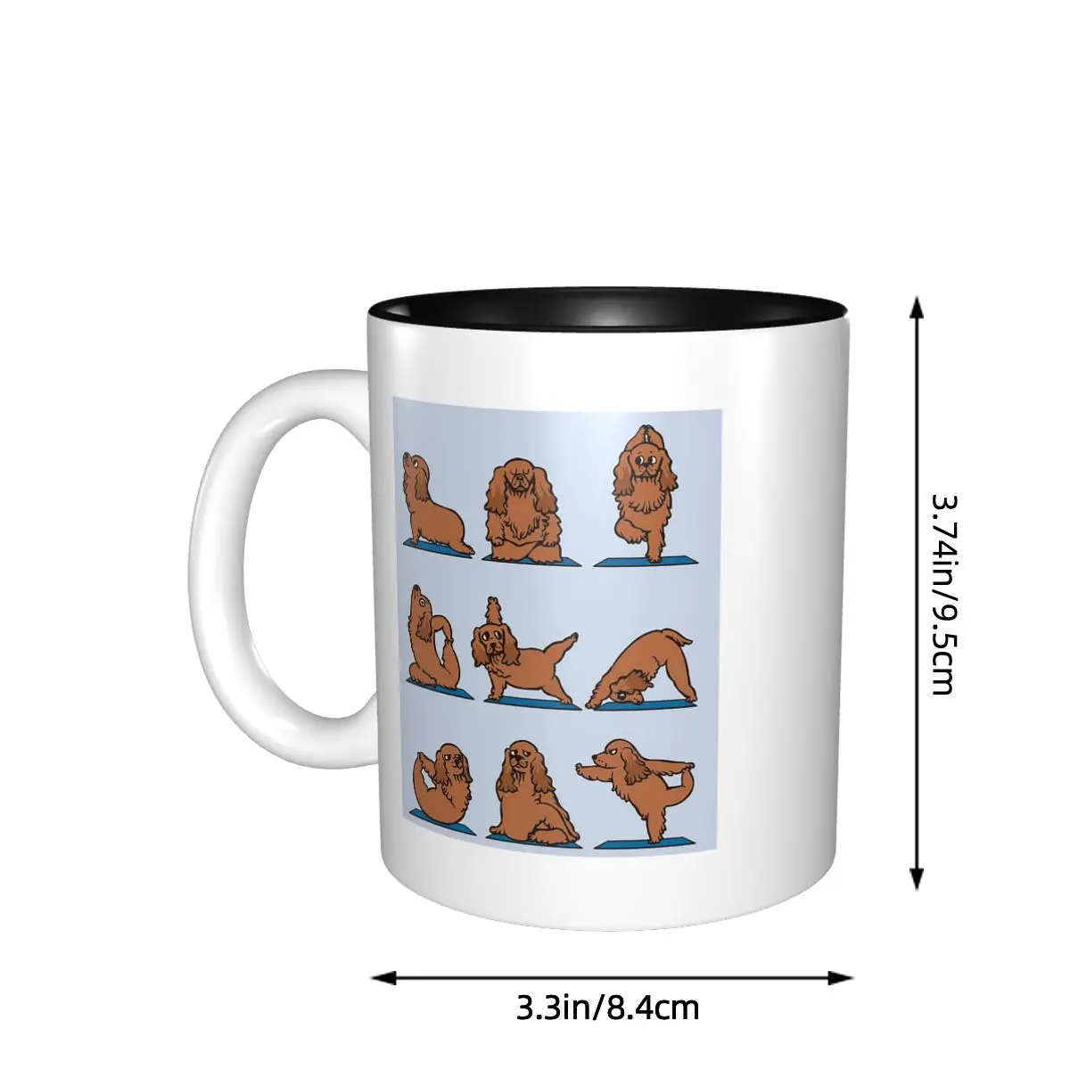 Cocker Spaniel Yoga Mug Funny Ceramic Coffee Cups Tea Mugs Milk Cup Drinkware Gift for Friends