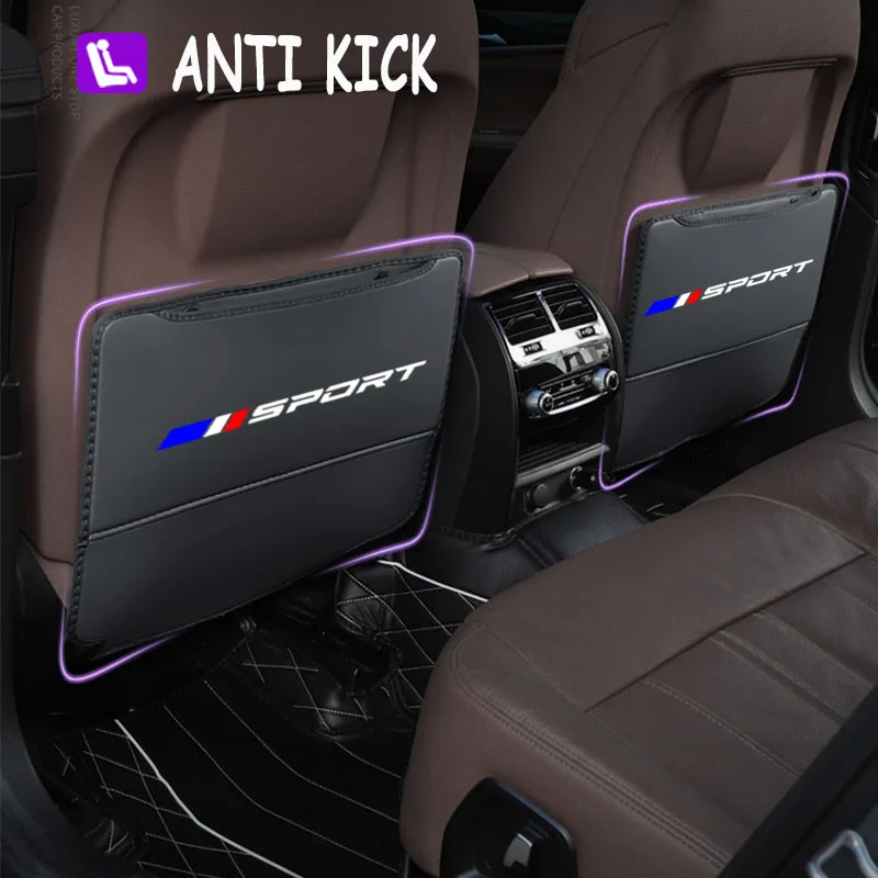 

Anti Kick Pad 2Pcs Leather Car Seat Back Anti Dirt Pad Protective Storage For GR Sport TRD Innova Raize Rush Revo Tacoma GR86