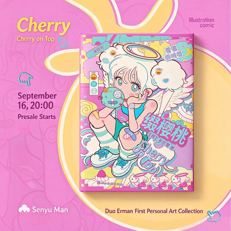 Cherry on Top Art Book DOLMAN First Personal Illustration Collection Cute Angel Girl Artwork Album for Art Lovers & Collectors