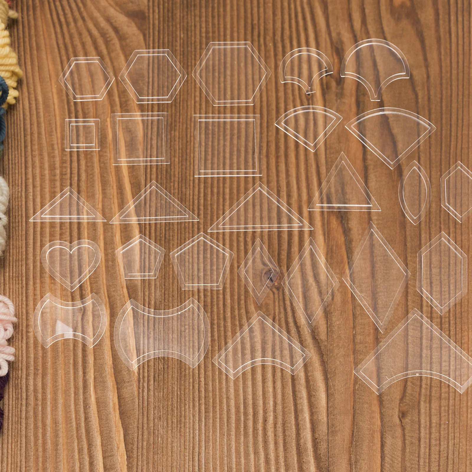 

108Pcs Patchwork Sewing Tools Set Acrylic Quilting Templates Kit Clear Quilting Rulers Sewing Template Patchwork Design Stencils