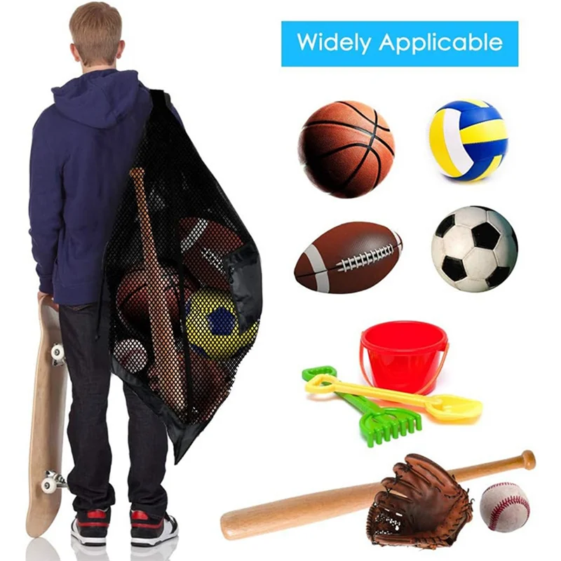 

Extra Large Basketball And Volleyball Mesh Bag. Used To Store Basketball, Volleyball, Baseball And Swimming Equipment. Durable-B