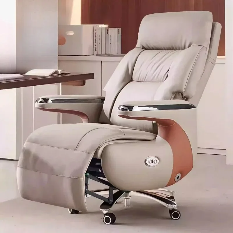 

2026 Electric Massage Chair Heated Ventilated Gaming Chair Genuine Leather Executive Computer Seat Luxury Ergonomic Office