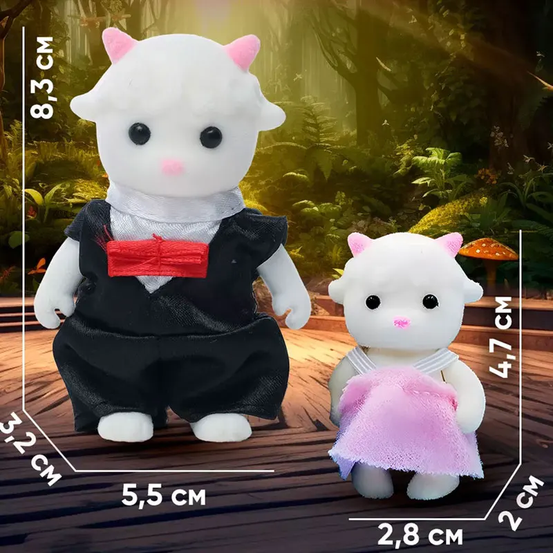 Simulatie Bos Konijn Familie Pop Knuffels Poppenhuis Figuren DIY Speeltoestel Speelhuis Kinderen Meisje Verjaardag Kerstcadeaus