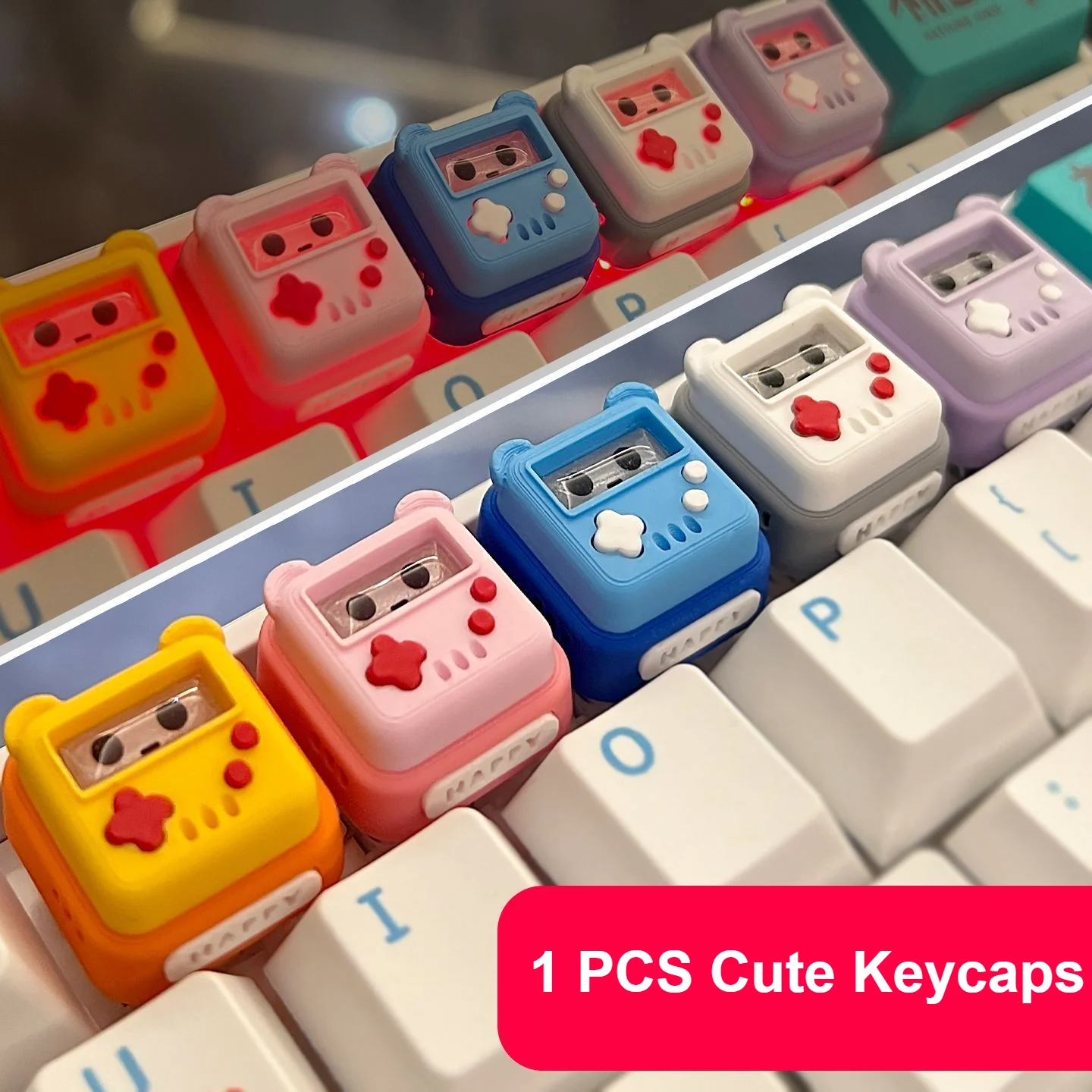 1-5PCS NEW Keycaps Arcade Original Retro Game Console Esc Key Layered Drip Glue Custom Gaming Accessory Single Resin