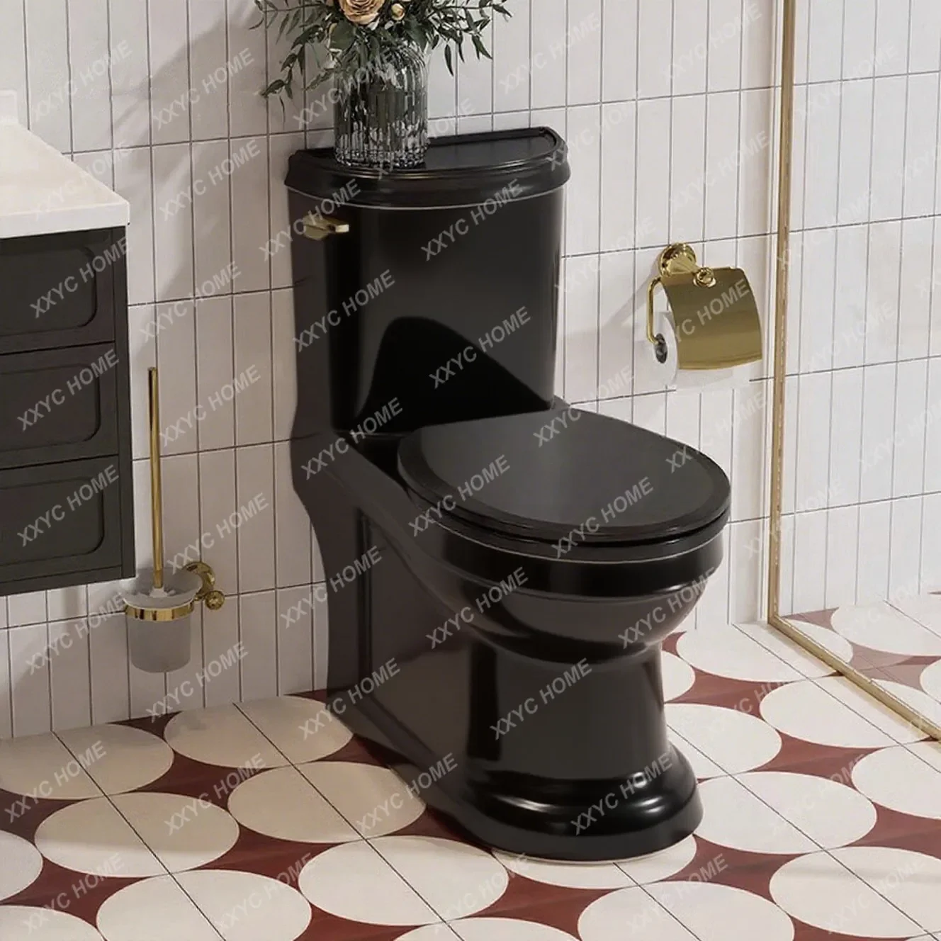 L  retro black ordinary toilet siphon creative toilet