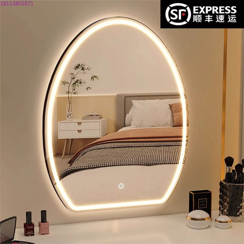 Desktop desktop with lamp vanity mirror light luxury LED advanced smart master bedroom vanity mirror smart special-shaped
