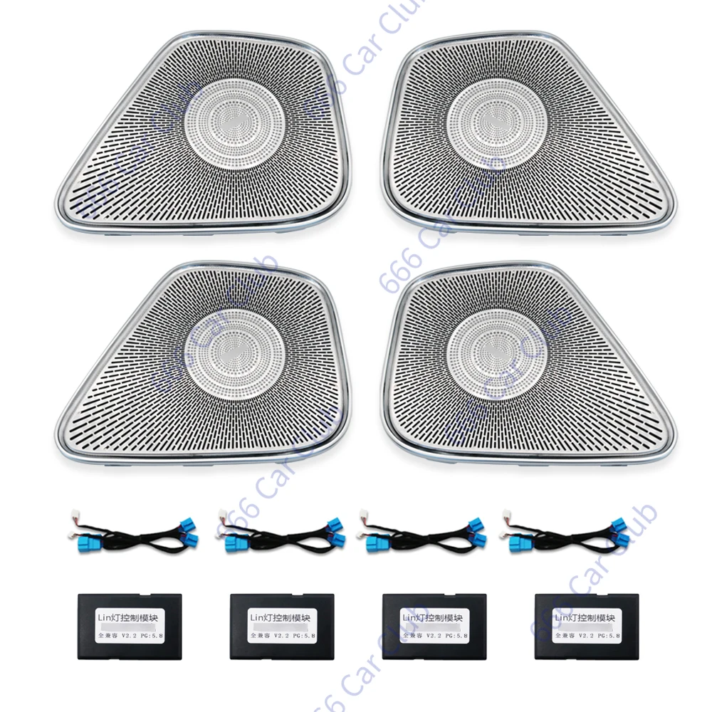 64 Colours LED Speaker Cover For Mercedes Benz W177 W118 W247 GLB GLA CLA A B Class Car Door Audio Decorative Lamp Ambient Light