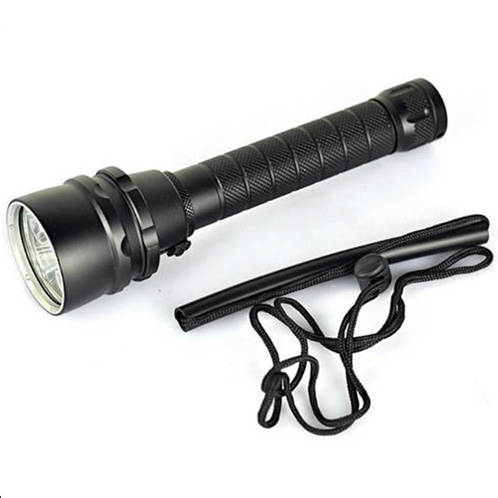 

Diving Flashlight Torch 6000 Lumen Underwater 100 meter Waterproof led Flash Light Lantern 1-mode Camping headlights