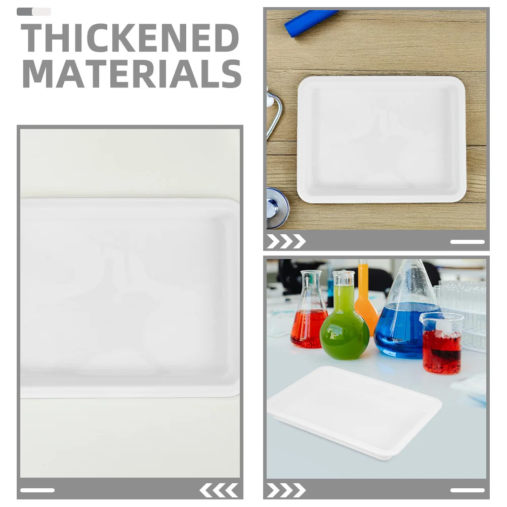 4Pcs Acid Resistant Lab Tray Thickened Plastic Laboratory Tray for Safe Reagent Handling Science Lab Storage Organization