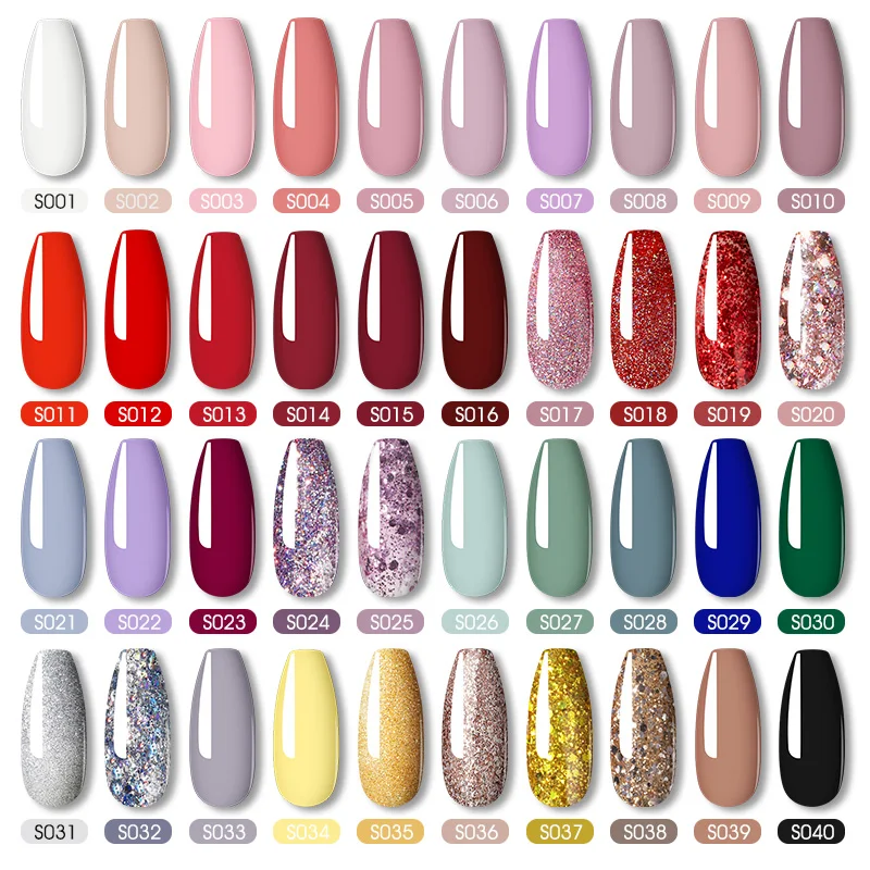 ROSALIND 2 sztuk żelowy zestaw lakierów do paznokci brokatowym kolorze Semi permanentny Nail Art hybrydowy lakier do paznokci Manicure podkład Top Coat UV zestaw żeli do paznokci