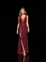 Mgiacy hombro con cuello en V cintura plisada lentejuelas hendidura falda de cola de pez vestido de noche vestido de fiesta vestido de dama de honor