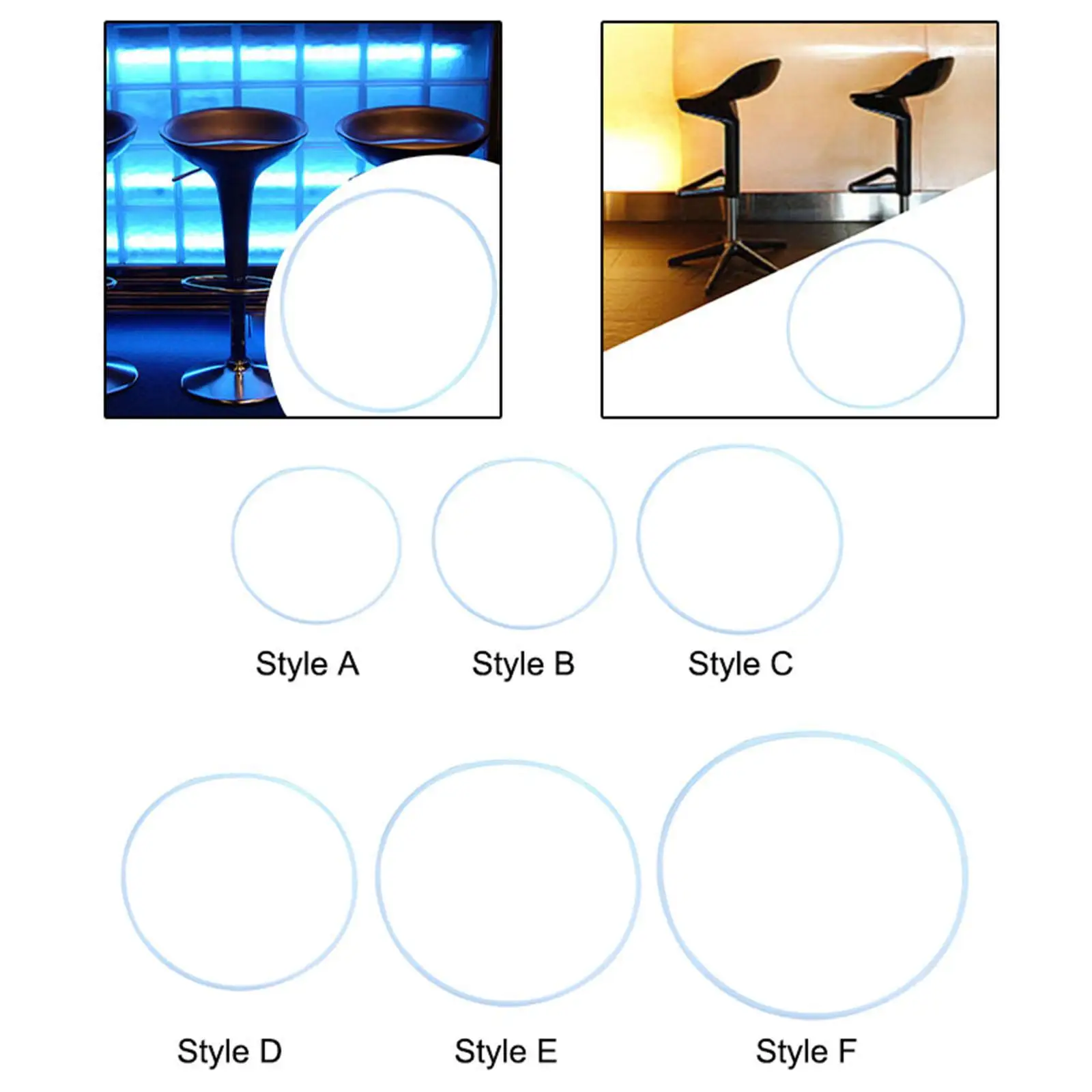 Rubber Bar Chair Base Strip Round Edge Trim Leg Protector Anti Scratch Floor Guard for Barstools Home