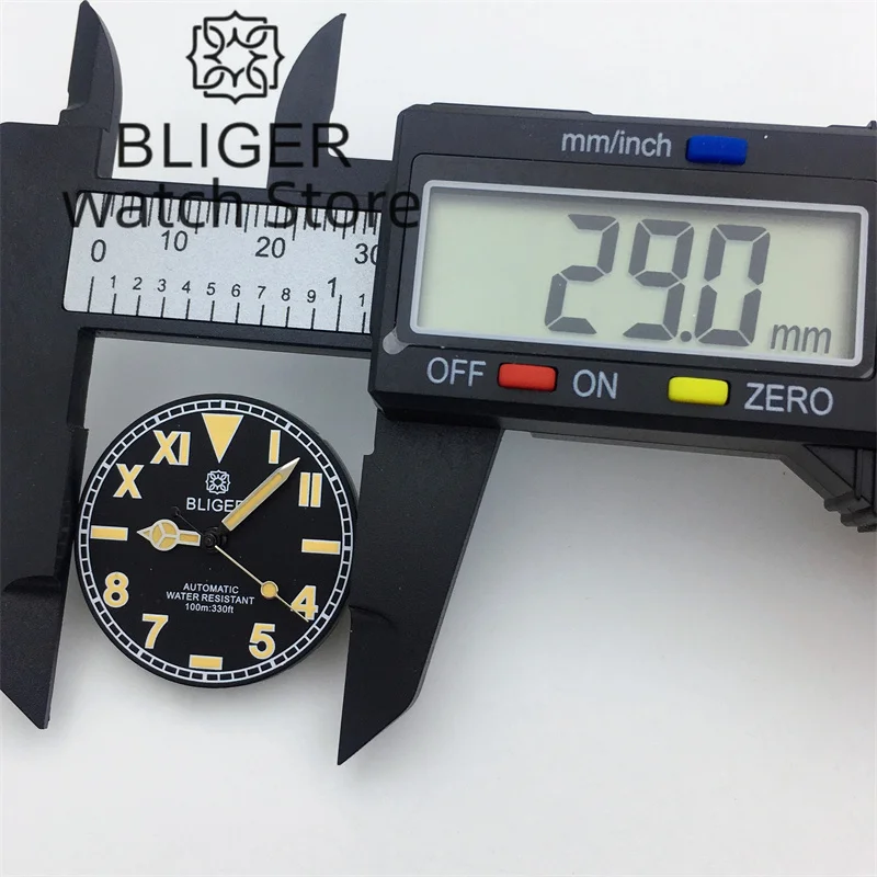 إكسسوارات ساعة بليجر دايت ، مضيئة ، مؤشر روماني ، يد ، أسود ، رمادي ، أبيض ، ذهبي ، مناسب لـ NH35 ، حركة NH36 ، 29