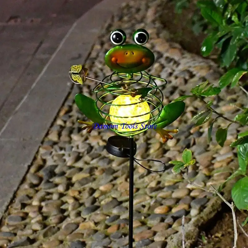 57BE Decorative 3D Iron Froglet Solar Lawn Light Build-in 600mAh Battery For Outdoor Use