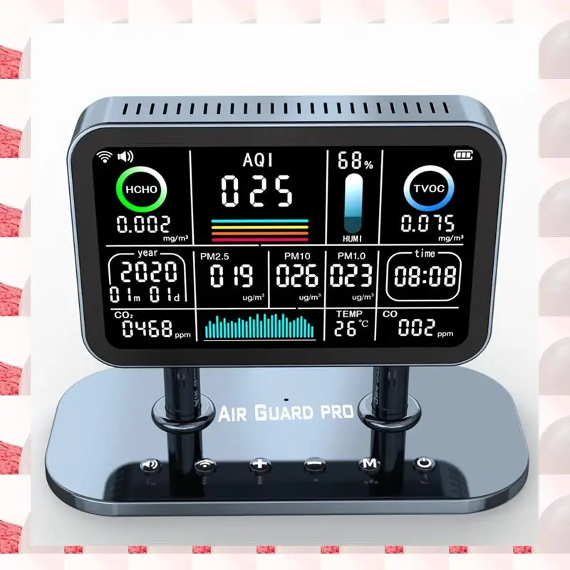 ABGN Tuya Wi-Fi Монитор качества воздуха 13 в 1, монитор качества воздуха, детектор углекислого газа, измерение температуры и влажности