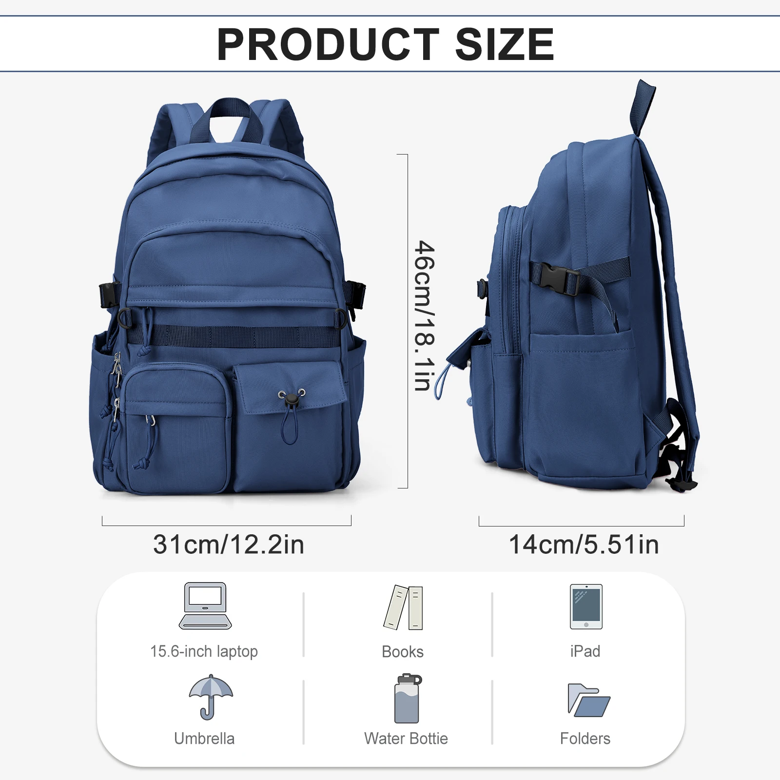 Classical Lightweight School Backpack, Travel Backpack for Women, Junior & Senior Girl Casual Schoolbag Boy Bookbag, Laptop Bags