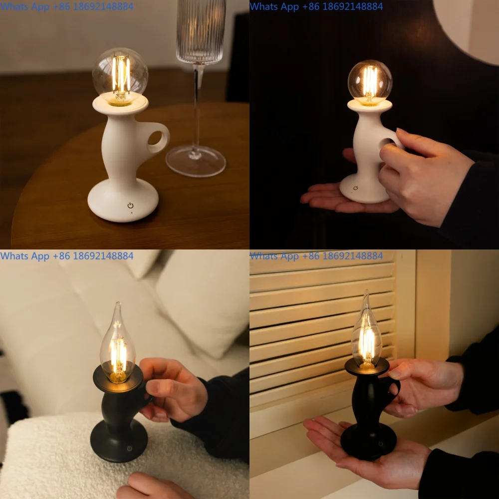 

Vintage Candle Light Lamp Rechargeable Dimmable Night Light for Bedroom Home Decor Atmosphere Gift