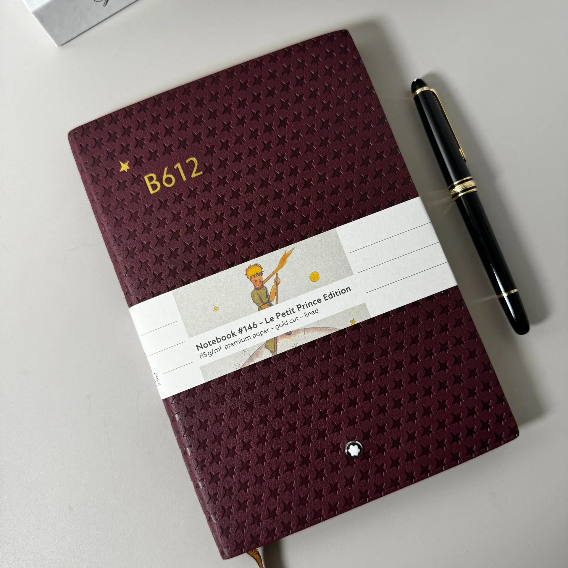 For Luxury Montblanc Le Petit Prince Brown Cowhide Notebook  Bookmark  Office Writing Diary Gift