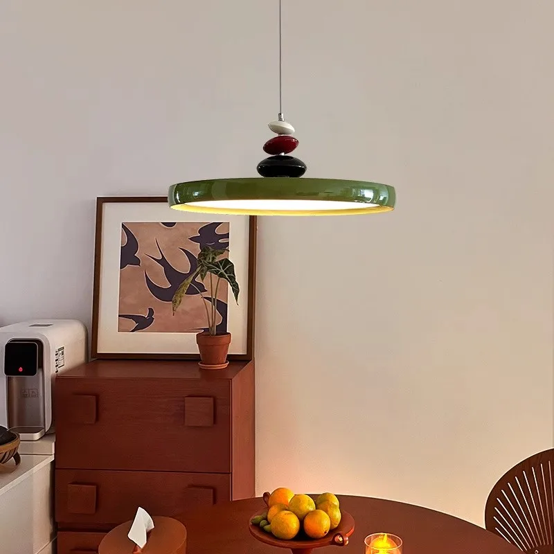 New Eye Protection Flying Disc Restaurant Light Modern Simple Flying Disc Dining Table Premium Feel Milk Oil Wind M Bean Light