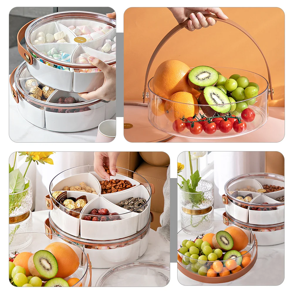

Divided Fruit Tray Snack Serving Bowl Multi Compartment Design Decorative Serving Tray for Dried Fruits Nuts Cookies and Party