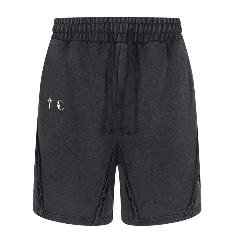 

Лето 2025 г., универсальные повседневные шорты TC, лоскутные шорты с металлическими пуговицами, мужские удобные базовые брюки высокого качества, клубные брюки