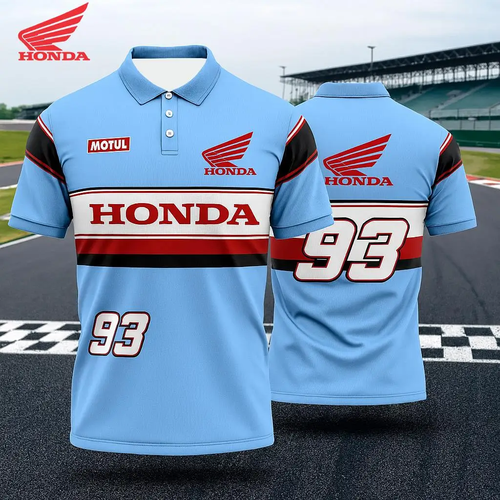 

Мужская рубашка поло Honda Racing Moto 2026, ограниченная серия спортивной одежды на открытом воздухе, удобный и стильный летний топ