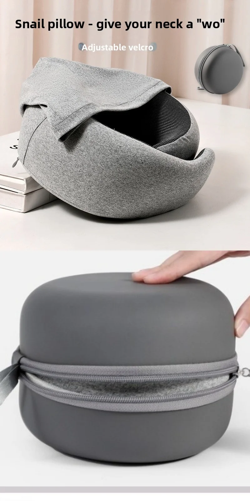 New Hooded Light-Blocking U-Shaped Pillow – Travel-Friendly, Portable Airplane Neck Support Memory Foam Pillow for Napping