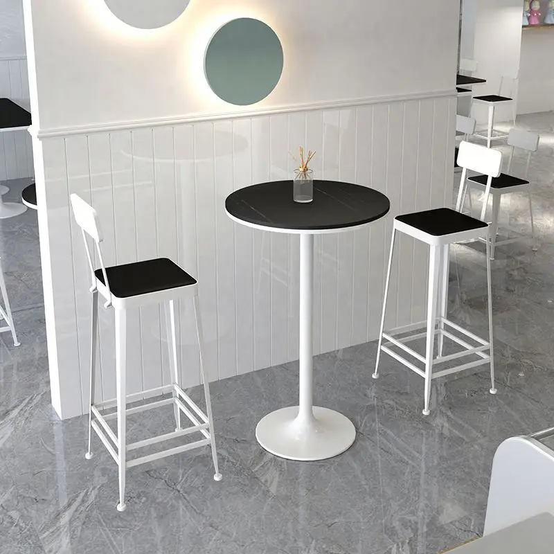 

Customizable Fashion Nordic Style Iron Slate Bar Tables Bar Dining Table Set