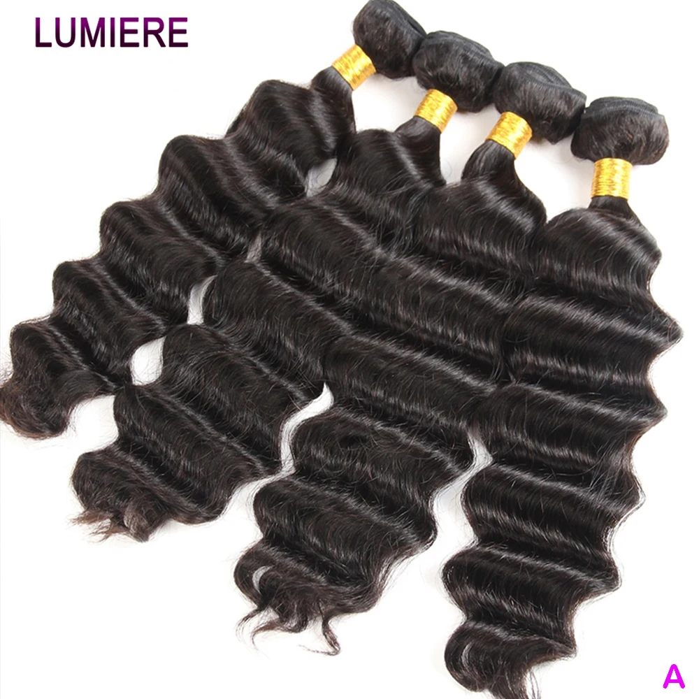 

30, 40 дюймов, свободные пучки глубоких волн, бразильские 100% необработанные девственные необработанные человеческие волосы, вьющиеся пучки Джерри, наращивание волос