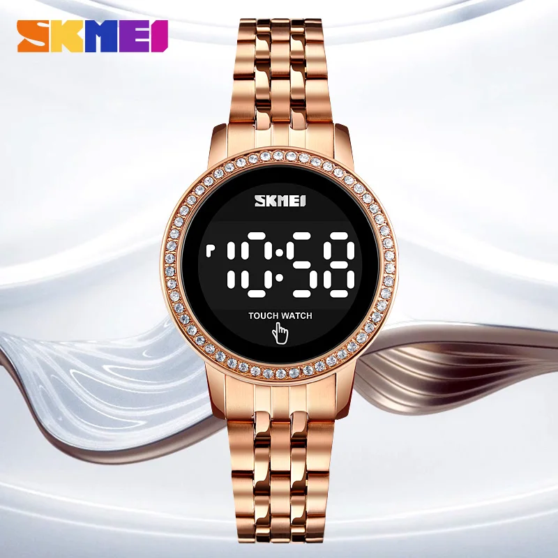 For Touch LED Diamond Waterproof Women Female Digital Ladies