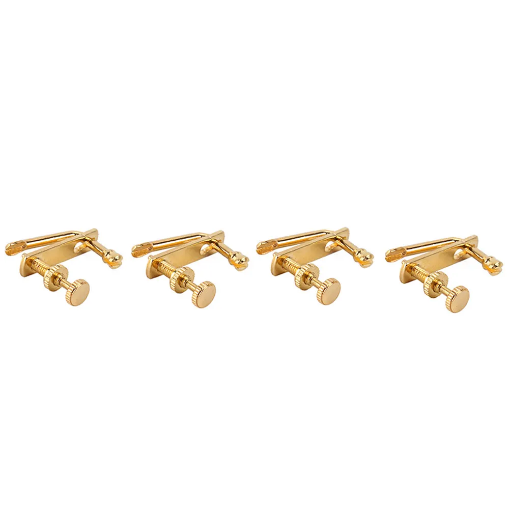 4Pcs Violin String Adjuster Fine Tuner Metal Groove Design High Precision Smooth Operation Tuners for Violin Bottom Bracket