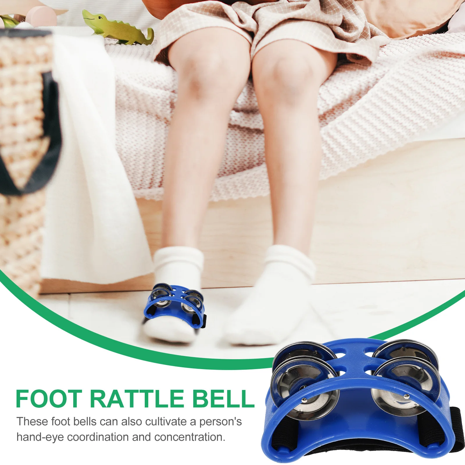 

Foot Jingle Bells Foot Tambourine Shaking Bell Musical Instrument Kids Music Education Percussion Instrument for Rhythm