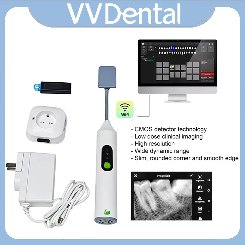 

Беспроводной внутриротовой датчик VVDental IRay, стоматологический ручной цифровой рентгеновский датчик Pluto 0002XW RVG, система освещения HD, стоматология, рентгеновский датчик