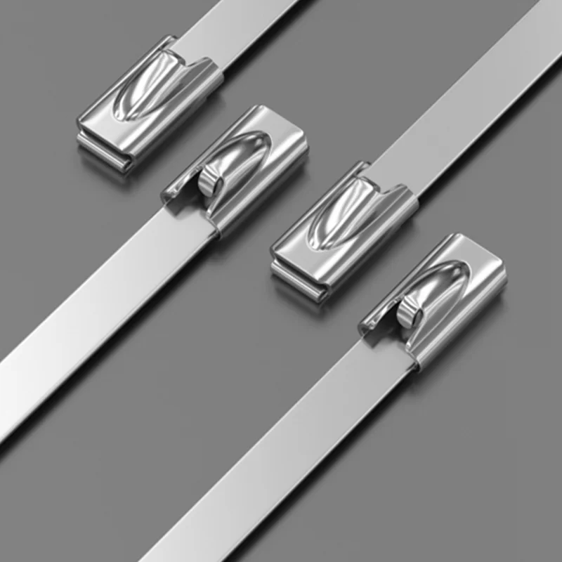 100Pcs 304 Stainless Steel Cable Tie 4.6*200MM, Self-locking Cable Tie Metal High-temperature Resistant Cable Tray Tensioner