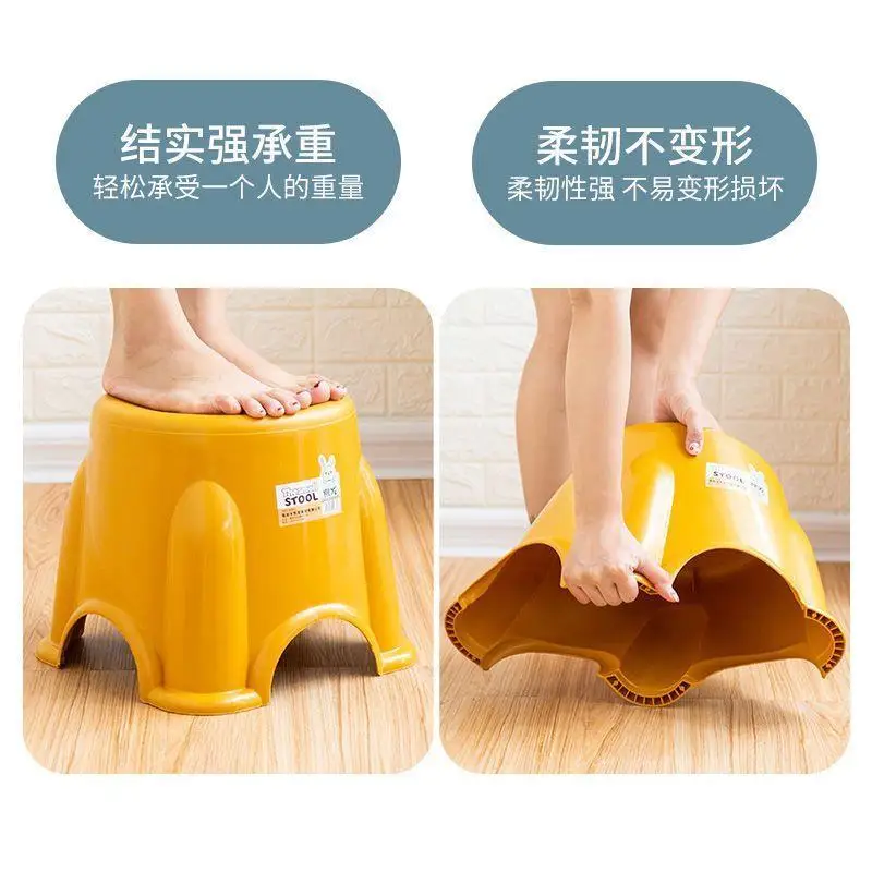 

foot pedal Small stools, plastic benches, household children's stools, round stools, thickened, non slip, durable rubber stools