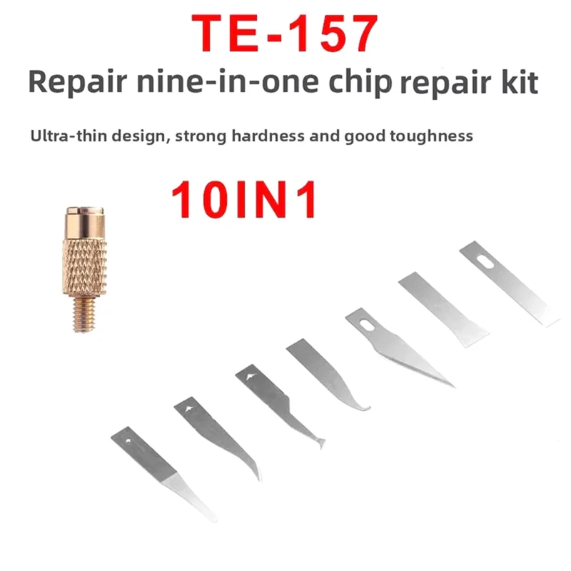 【人気】TE-157 スチールブラシ&接着剤除去ナイフ 携帯電話用マザーボードチップ接着剤除去ICパッドCPUクリーンブラシ再