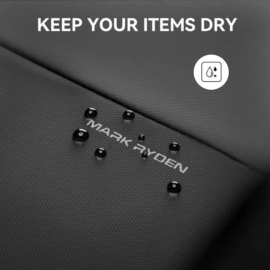 حقيبة ظهر مارك رايدن للأعمال للرجال 30 لتر حقيبة ظهر للكمبيوتر المحمول مقاومة للماء مع منفذ شحن USB تناسب الكمبيوتر المحمول مقاس 17.3 بوصة مضادة للث #3