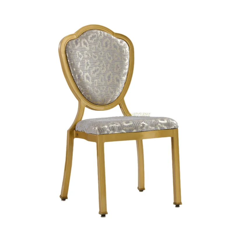 

Back chair, hotel metal chair, light luxury banquet chair, velvet home use, living room dining chair