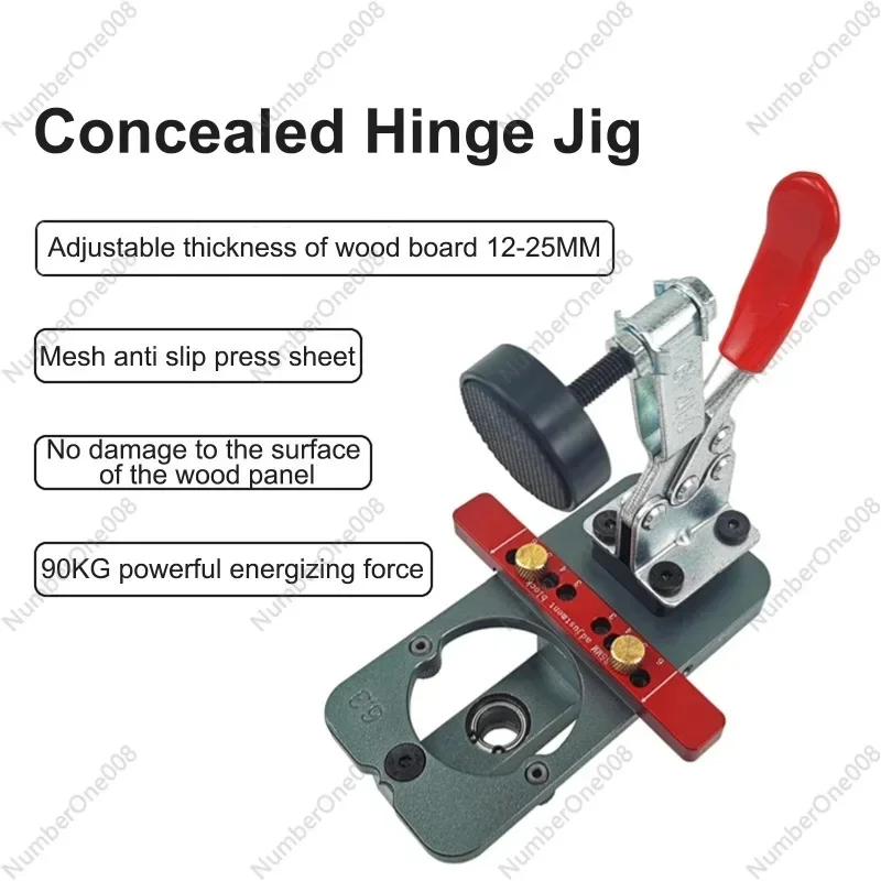 35mm Hinge Jig Drilling Hole Puncher Hinge Boring Dowel Jig Woodworking Dowel Cabinet Jig Drill Guide Locator for Door Concealed