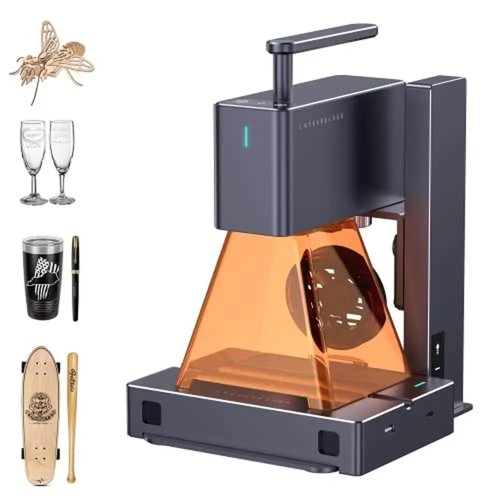

Handheld Laser Engraver Wood Metal Acylic Cutter 1417"/min Speed 360° Rotary Engraving Paper Portable Easy to Use Smartphone PC