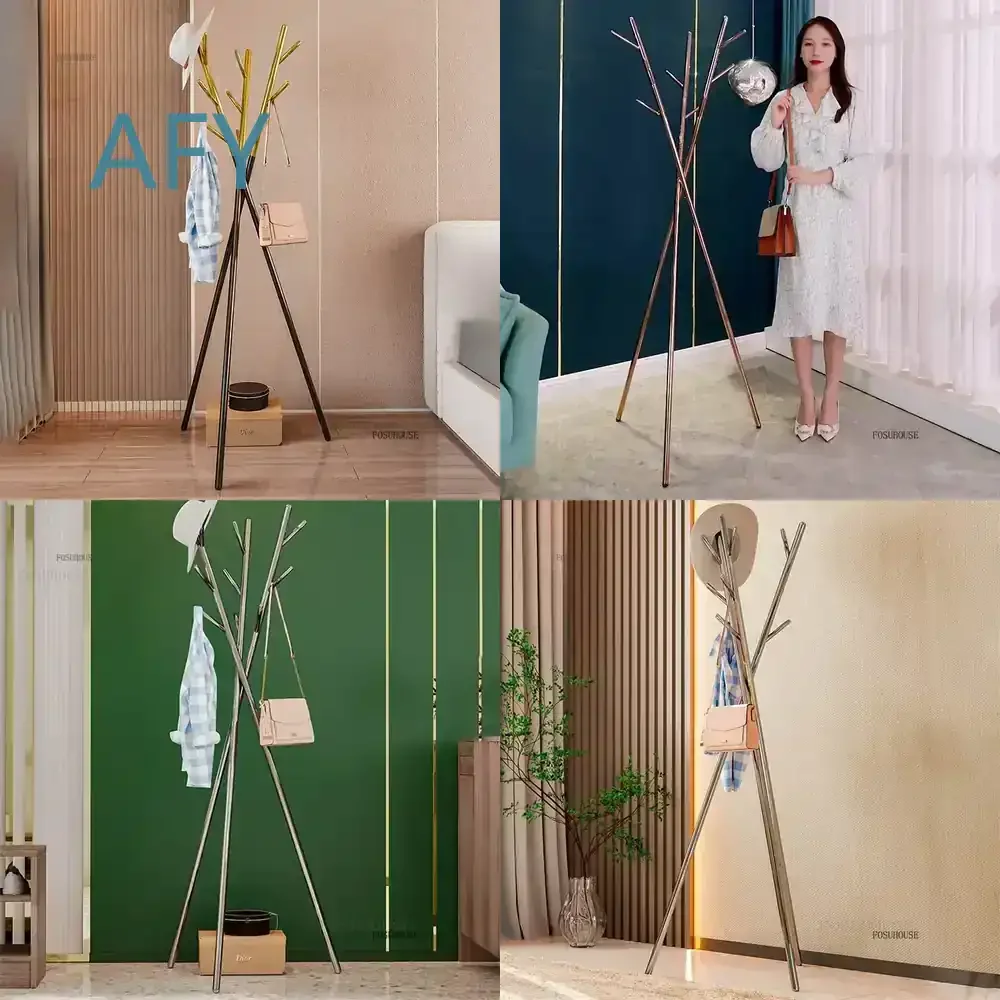 Modern Floor Standing Coat Rack for Bedroom Hallway Porch Balcony Clothing Store Hotel Home Furniture Nordic Simple Clothes