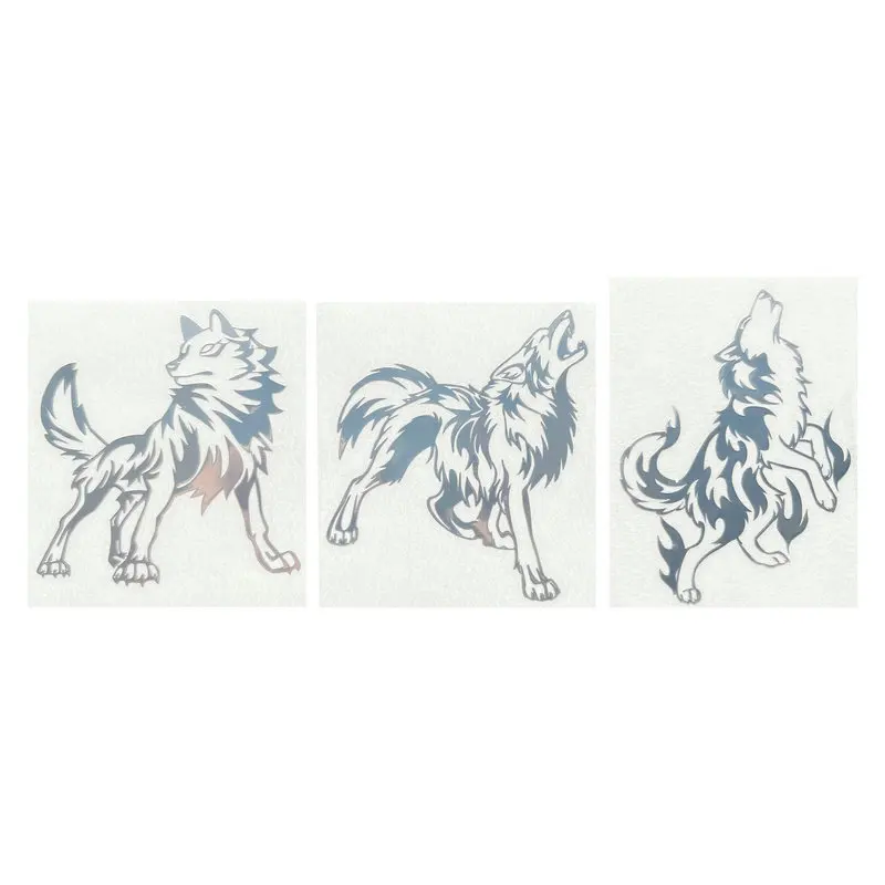 20 0 pieces.Custom.Wolf Pattern 3D Silver Transfer Sticker New Personality Mobile Phone Computer Car Decoration Universal Sticke